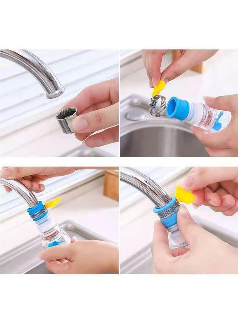 360° Rotating Faucet Nozzle Water Filter 3-Pack Sprayer Faucet Water Saver Pressurized Shower Faucet Accessory Household Kitchen Faucet Filter Silicone Extender Clean - Image 4